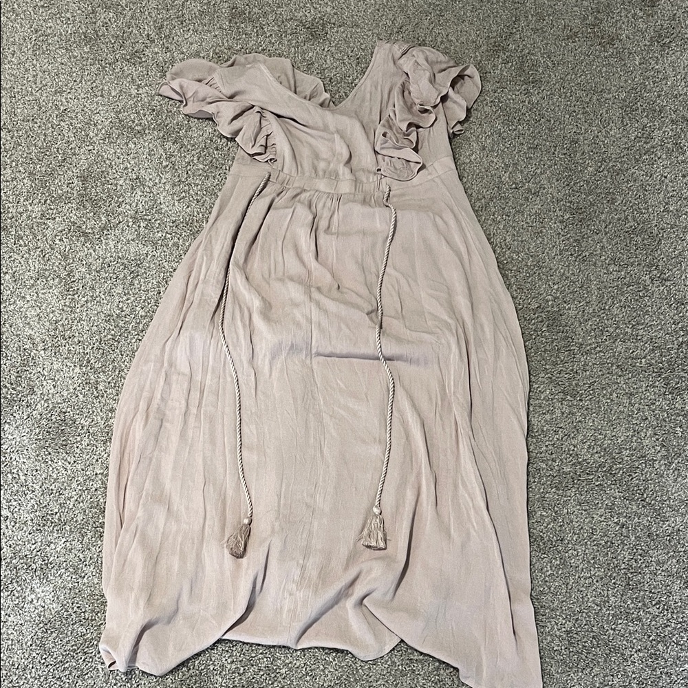 Baltic Born Beige Maxi Dress with Tassel Tie - Picture 6 of 6